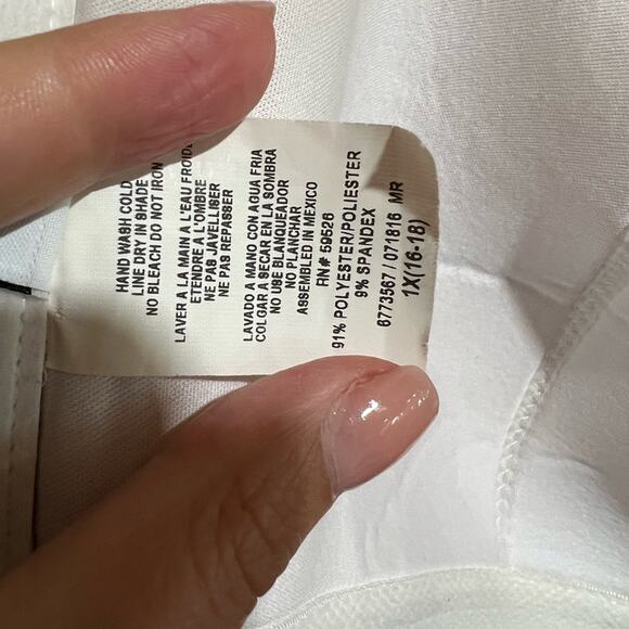 BECCA geometric bathing suit - halter top high waist ruched bottom plus size 1X - Picture 6 of 10